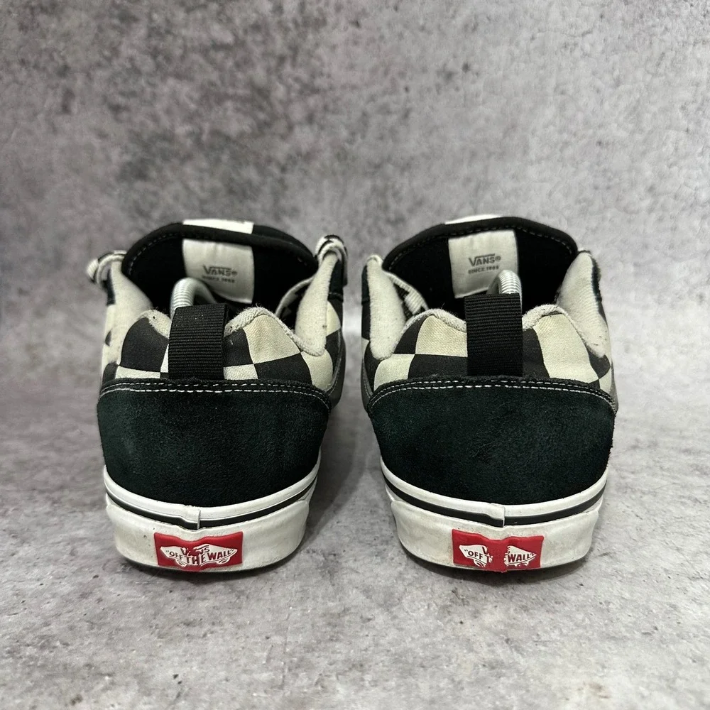 Vans Knu Skool Mens 11.5 Black Mega Check Checkerboard Skate Shoes